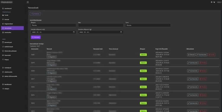 Versenyszervezés sötét mód